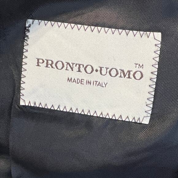 Pronto-Uomo Lessona Natural Stretch Super 100's Suit Pants Mens 34S Black Wool - Picture 9 of 13